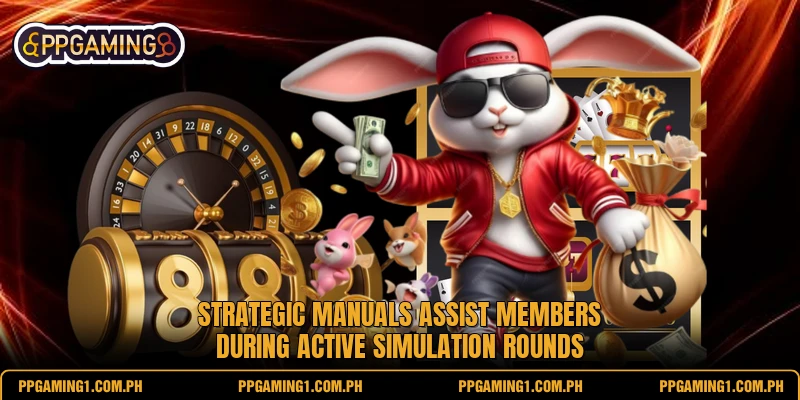 Strategic manuals assist members during active simulation rounds